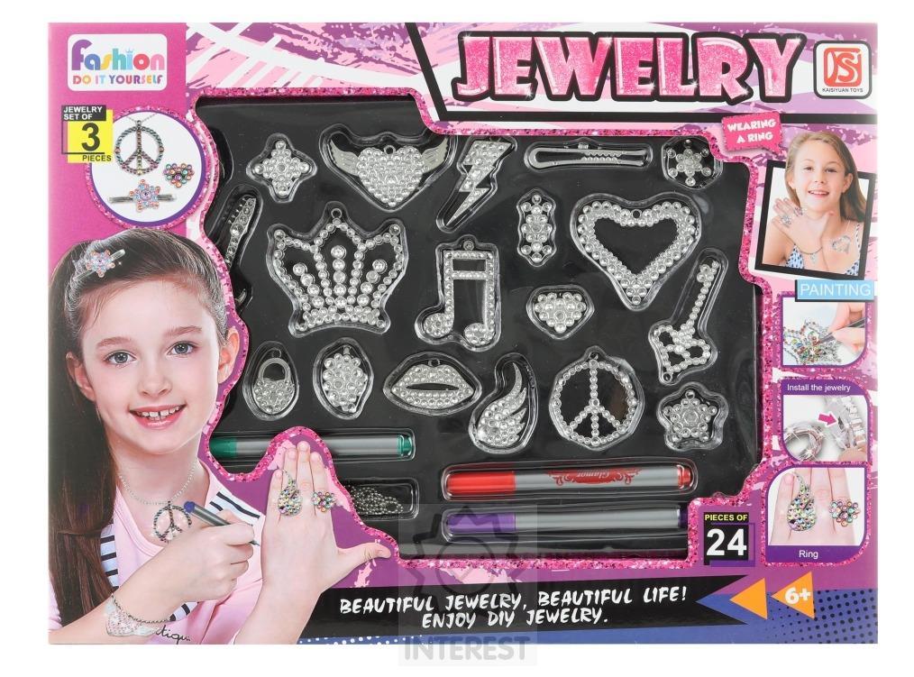 Fashion DIY - Tvořivá sada šperků k vybarvení.