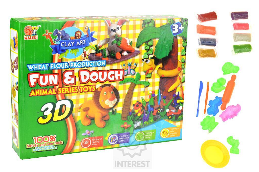 3D plastelína s formičkama - Set 18ks.