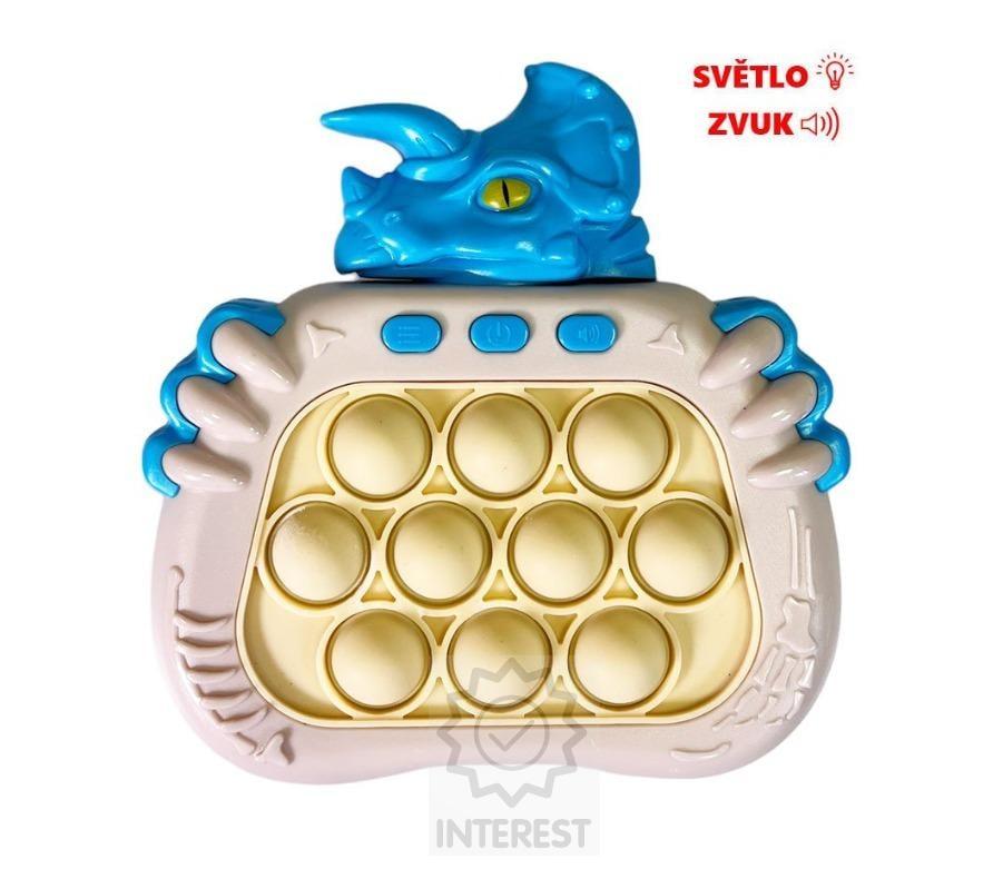 Elektronická hra POP IT Dinosaurus modrý.