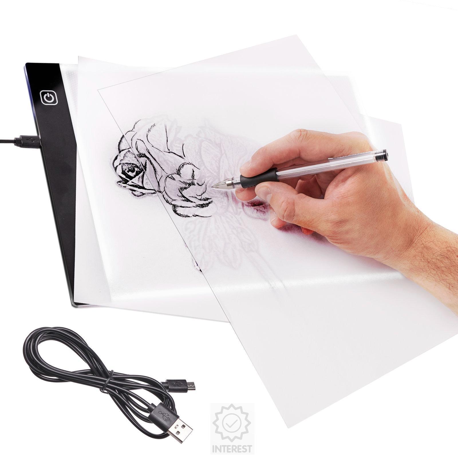 Podsvícená LED tabule na obkreslování- A4 - 3 režimy podsvícení.