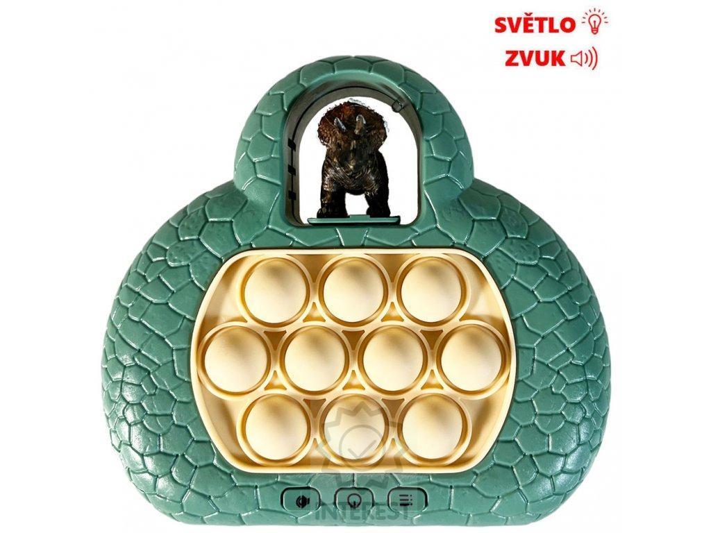Elektronická hra POP IT dinosaurus zelený.