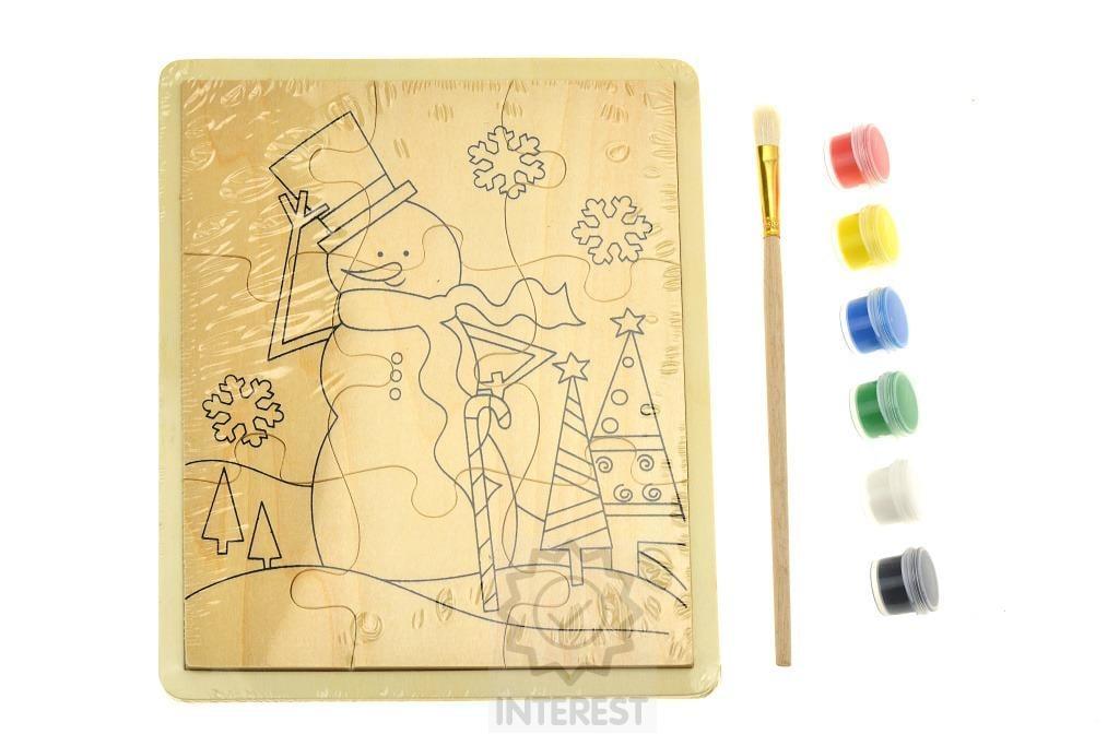 Namaluj si sám puzzle - Sněhulák.