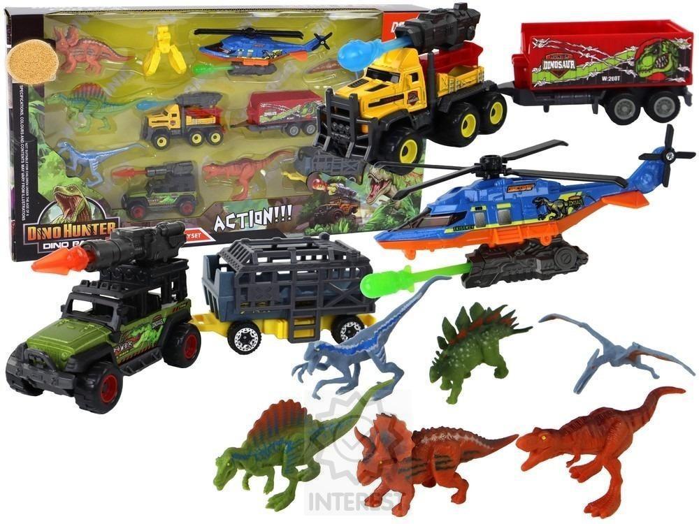 Velká sada Dinosaurů, vozidel a vrtulník + příslušenství.