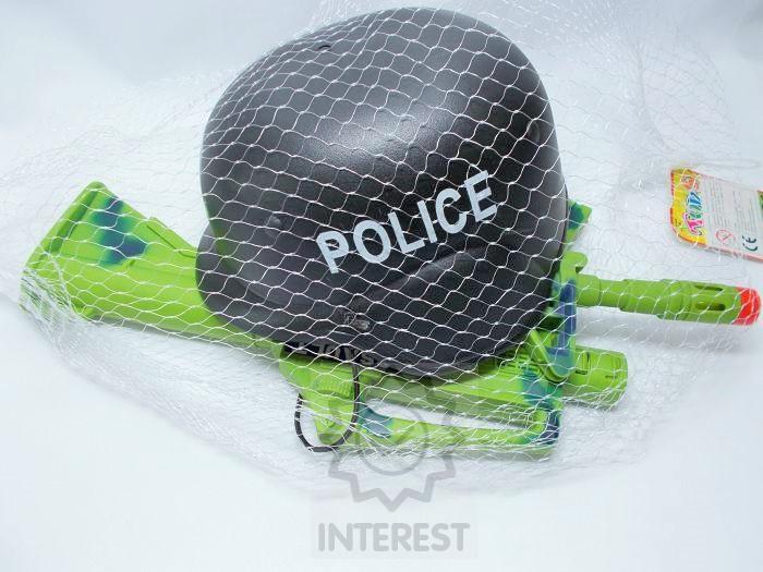 Policejní sada - helma + samopal.