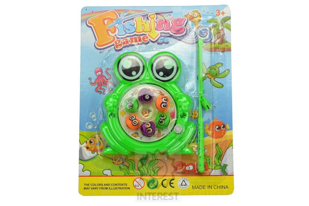 Dětská hra šikovný rybář GAZELO žabička - Zelená (10cm). 