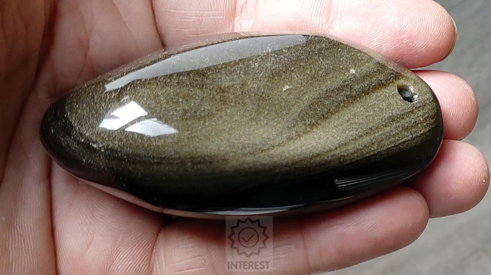 Masážní kámen HMATKA Obsidián zlatý - Mexiko - 174,79gr.