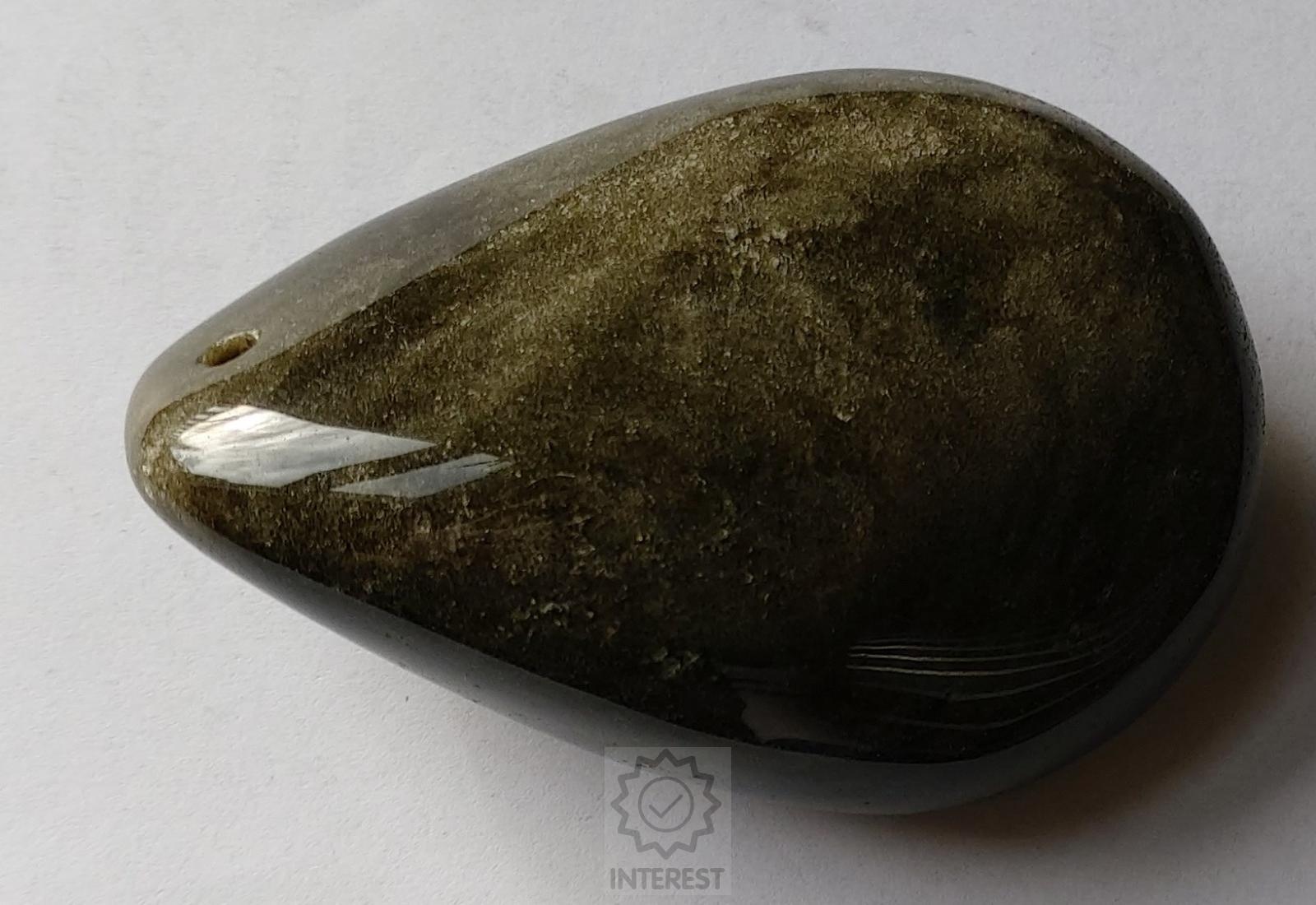 Masážní kámen HMATKA Obsidián zlatý - Mexiko - 166,58gr.