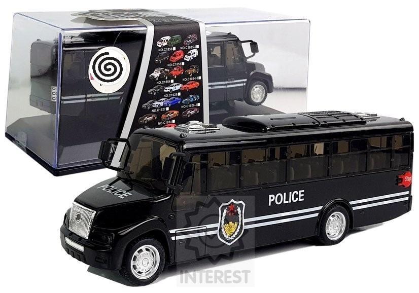 Policejní Autobus černý se zvukem - (K72147).