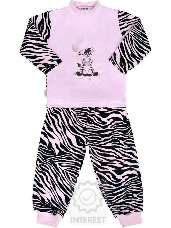 Dětské bavlněné pyžamo New Baby Zebra s balónkem růžové - vel.116.