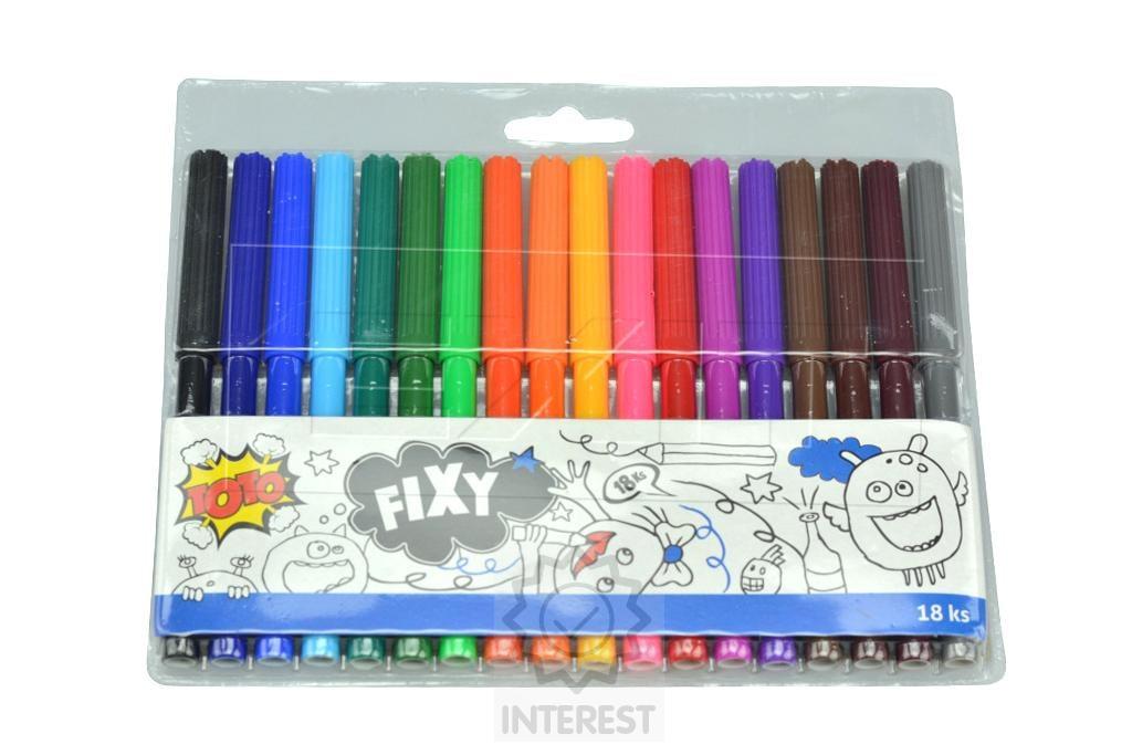 Barevné fixy TOTO 18ks (13.5cm).