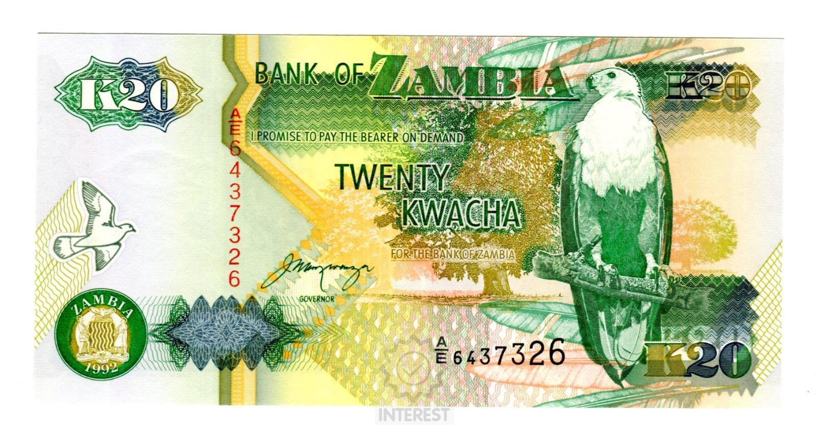 Zambie - 20 Kwacha 1992. UNC