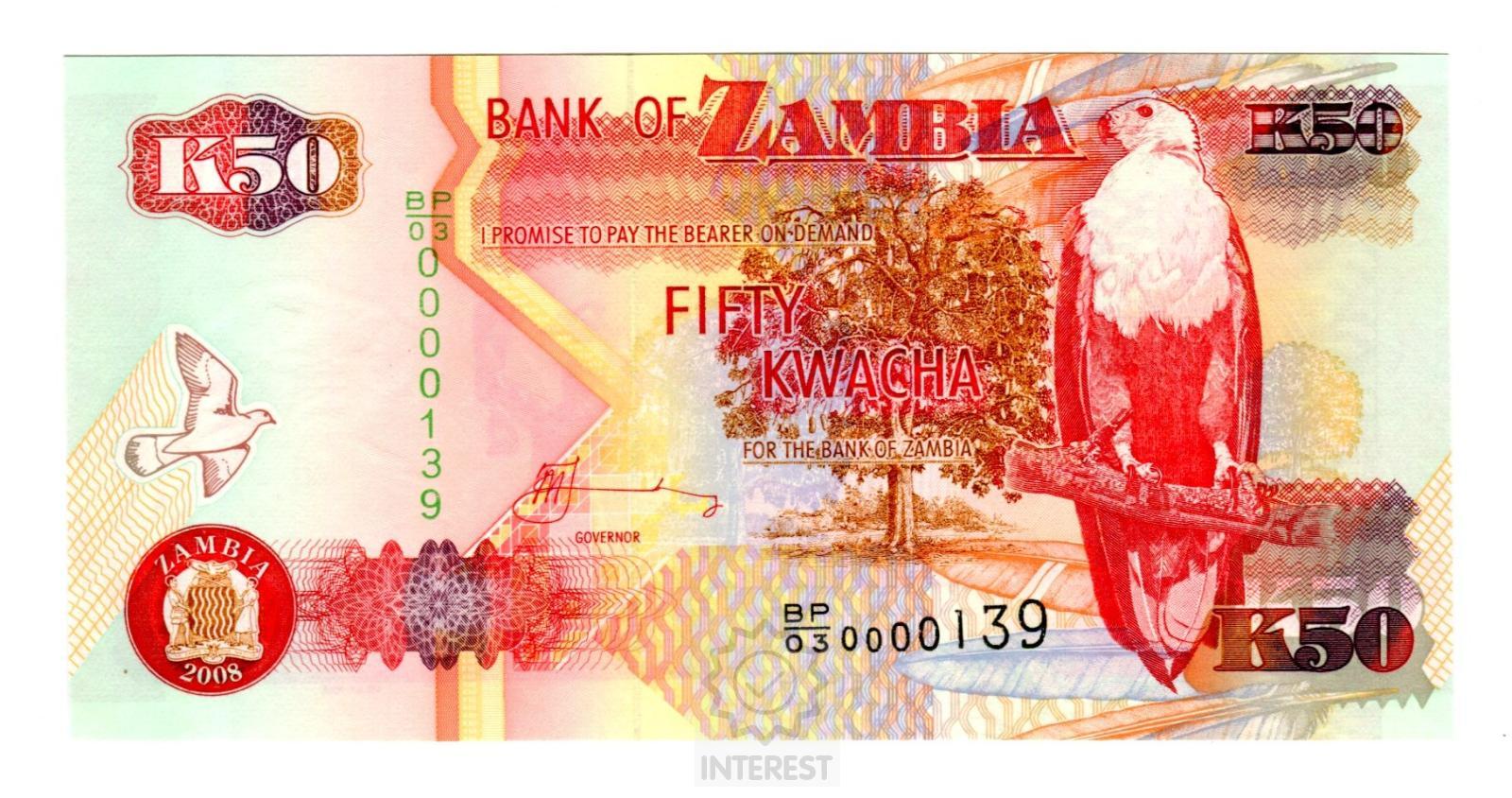 Zambie - 50 Kwacha 2008. UNC