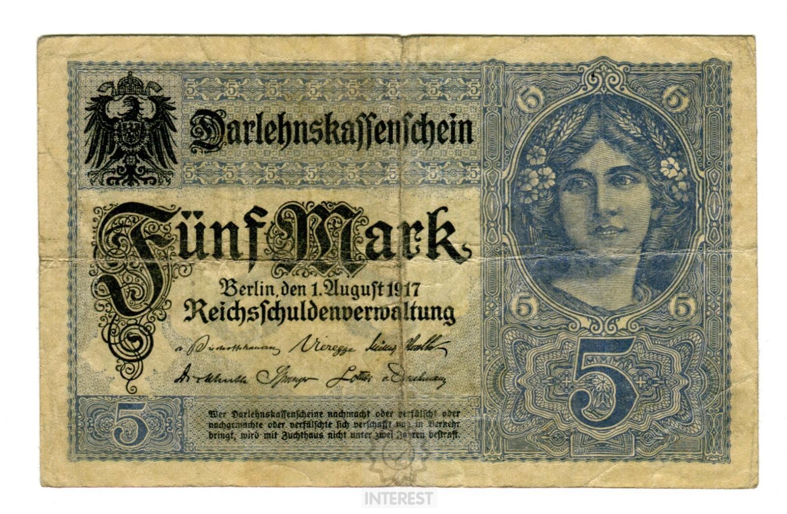 Německo - 5 Mark 1917