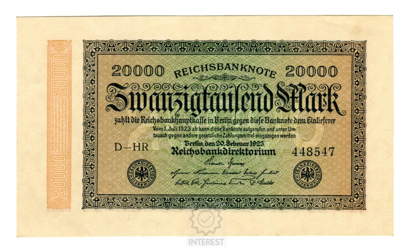 Německo - 20 000 Mark 1923.UNC