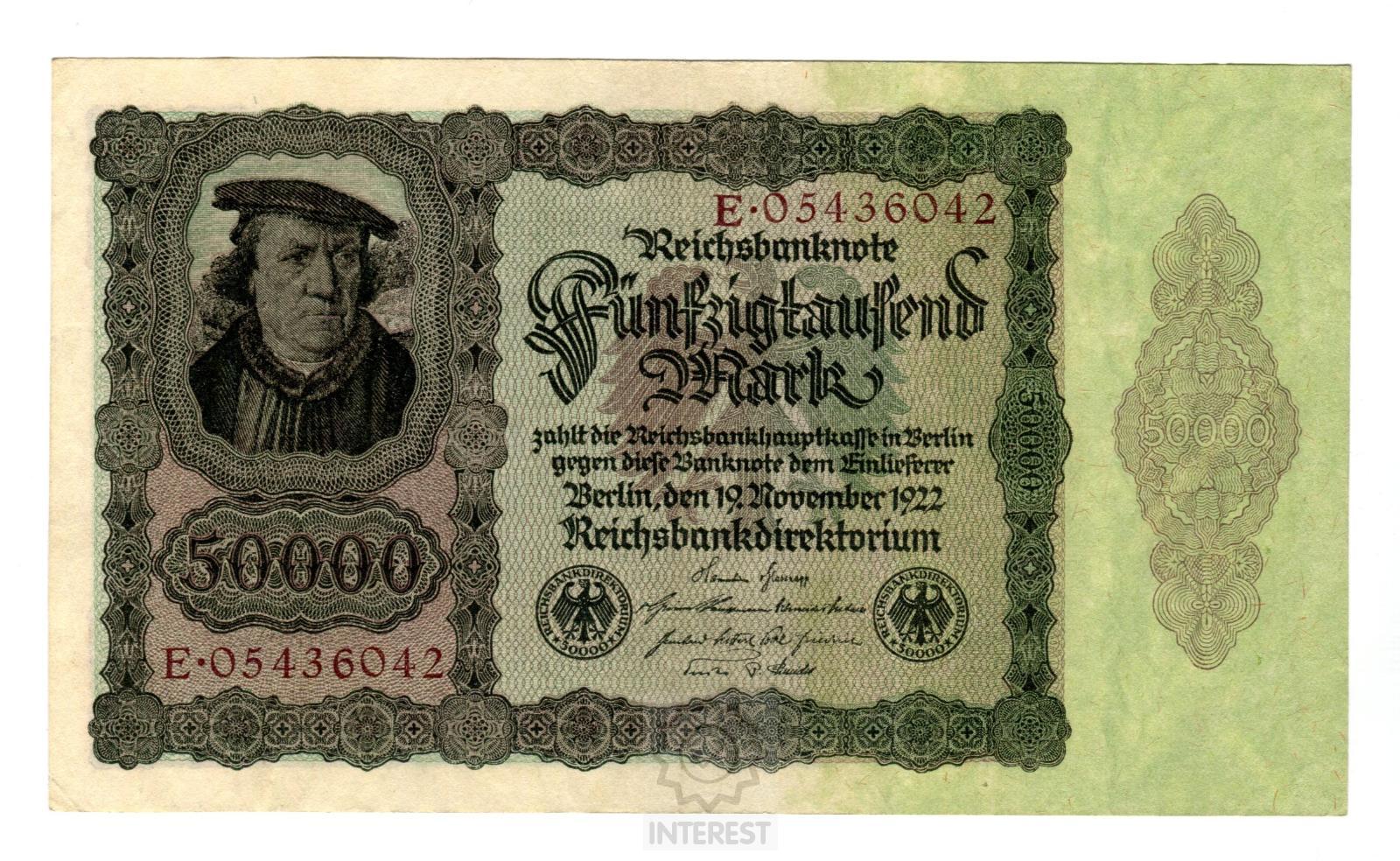 Německo - 50 000 Mark 1922. Série E