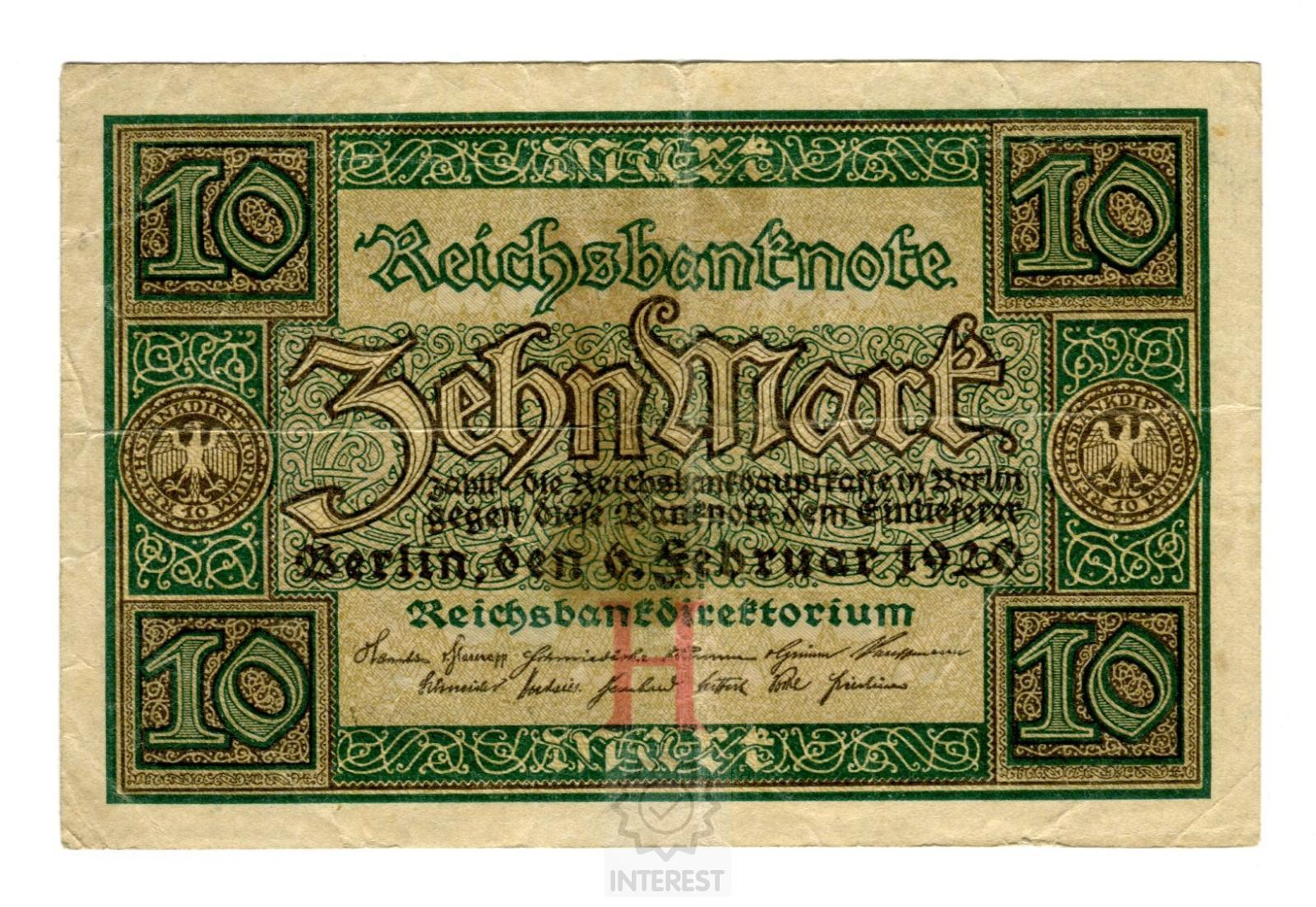 Německo - 10 Mark 1920. Série Q