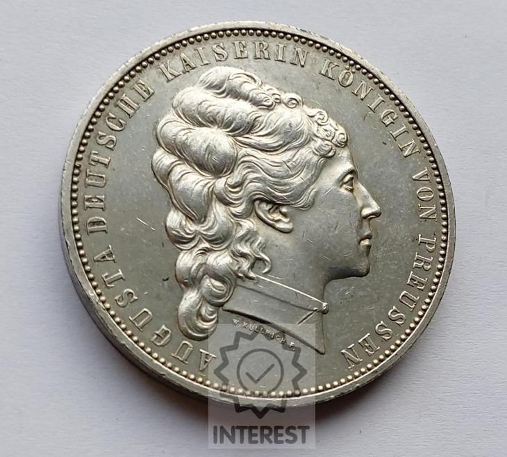 Medaile Brandenburg-Prussen 1875 - Zahradnická výstava. Augusta. Ag