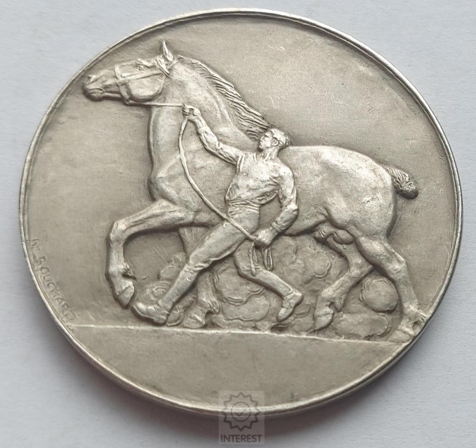 Zemědělská medaile - ÚSTŘEDNÍ SOUTĚŽ V JÍZDĚ PAŘÍŽ 1933. Ag - (č.1270)