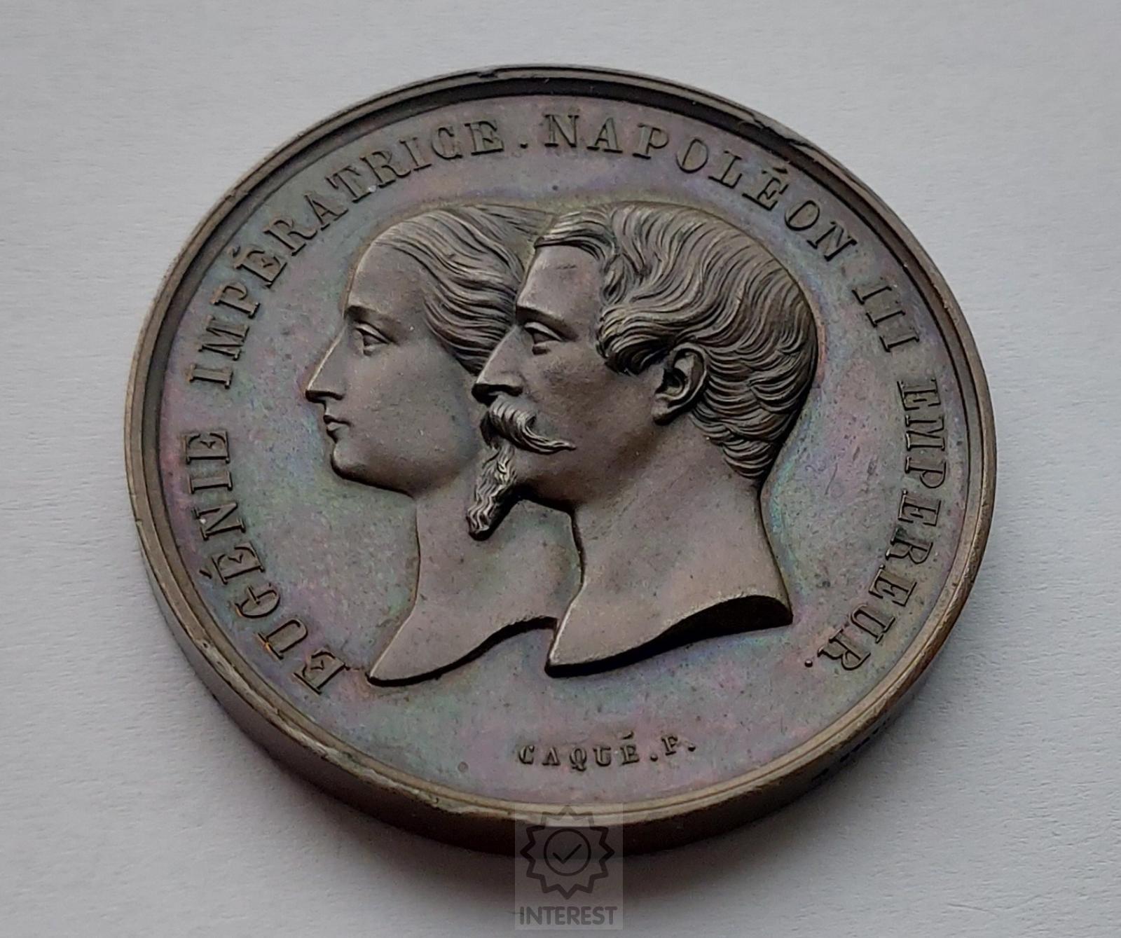Medaile - Napoleon - z průmyslového paláce, severozápadní pohled 1855