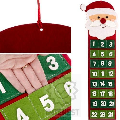 Závěsný adventní kalendář s kapsičkami