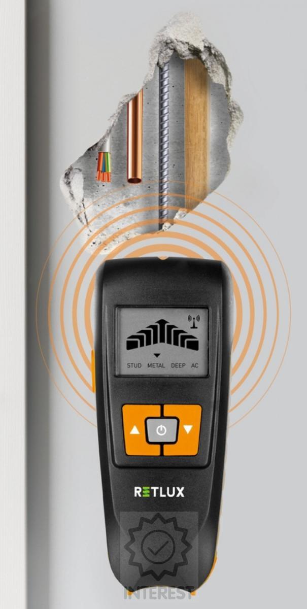 Detektor podpovrchový digitální Retlux RDT 100 Stud 4v1 - (K124335).