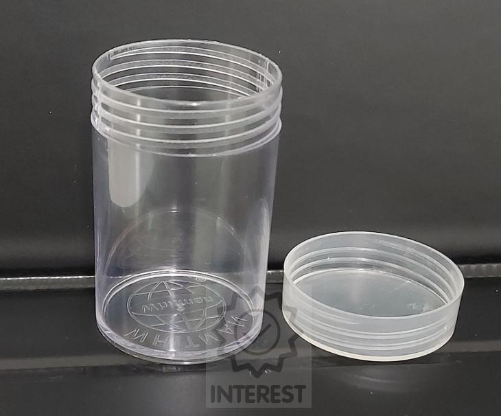 Tuba plastová na mince a jiné předměty. Vnitřní průměr 38 mm
