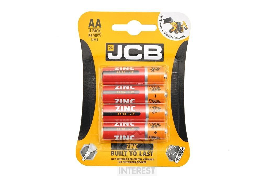 Baterie JCB zinkouhlíková R06/AA, blistr 4ks