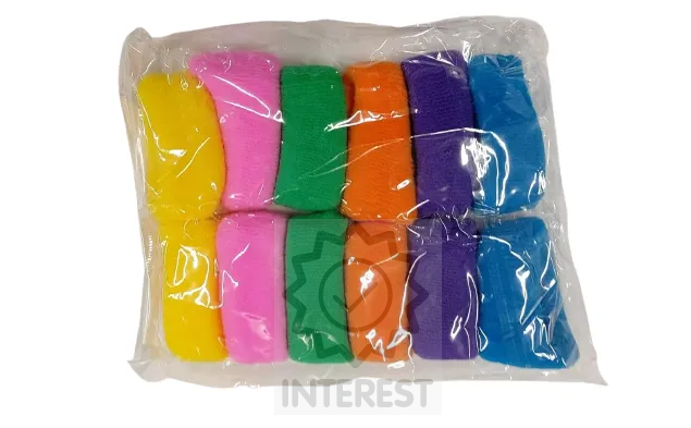 12 ks silné gumičky do vlasů - froté elastické. MIX barev.