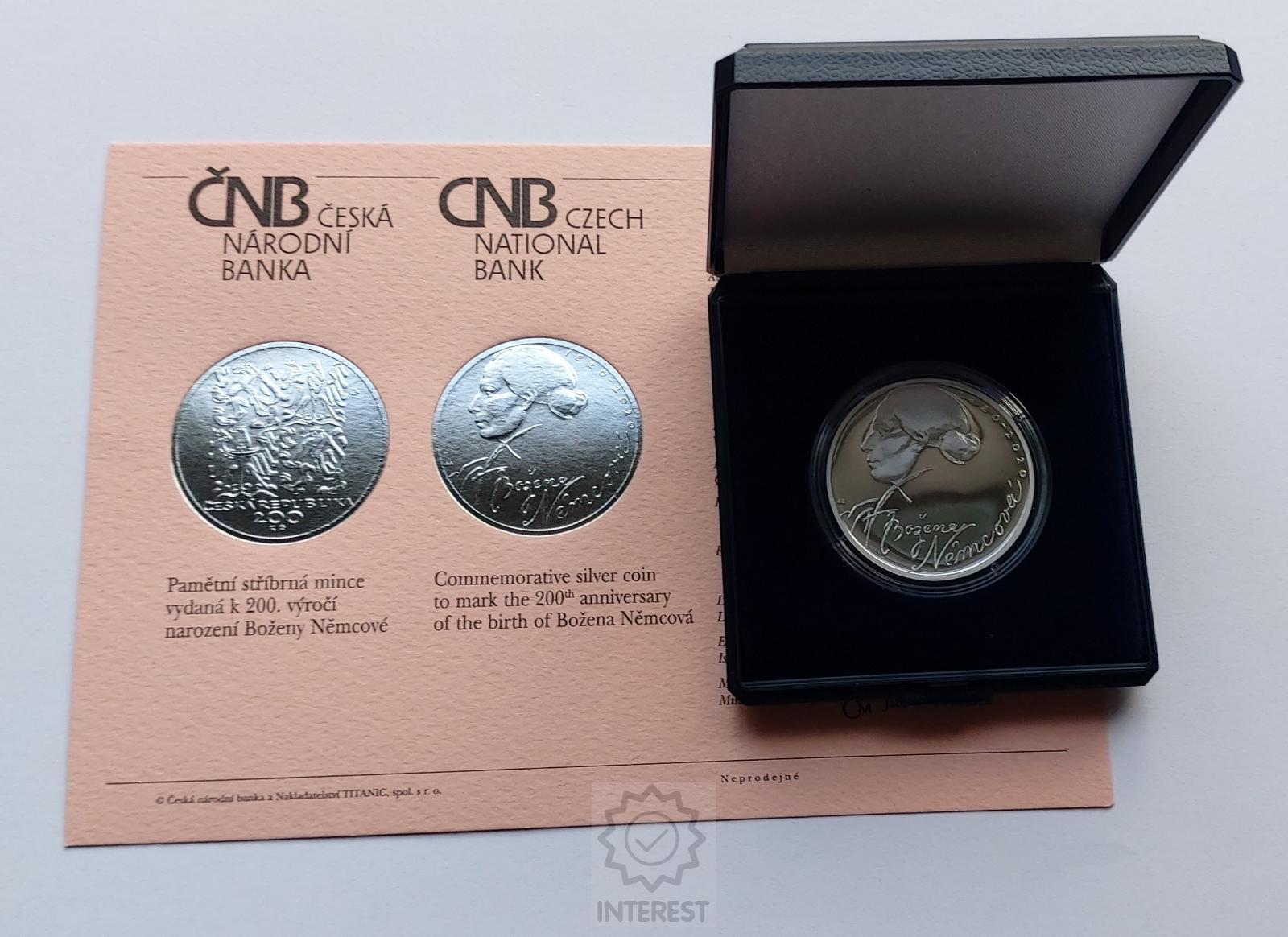 200 Kč - 200. výročí narození Boženy Němcové 2020 - PROOF.