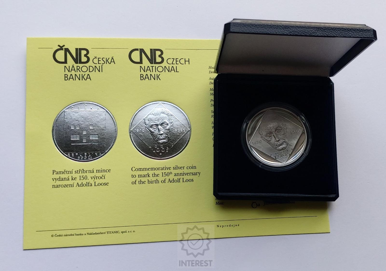 200 Kč k 150. výročí narození Adolfa Losse 2020 - PROOF.