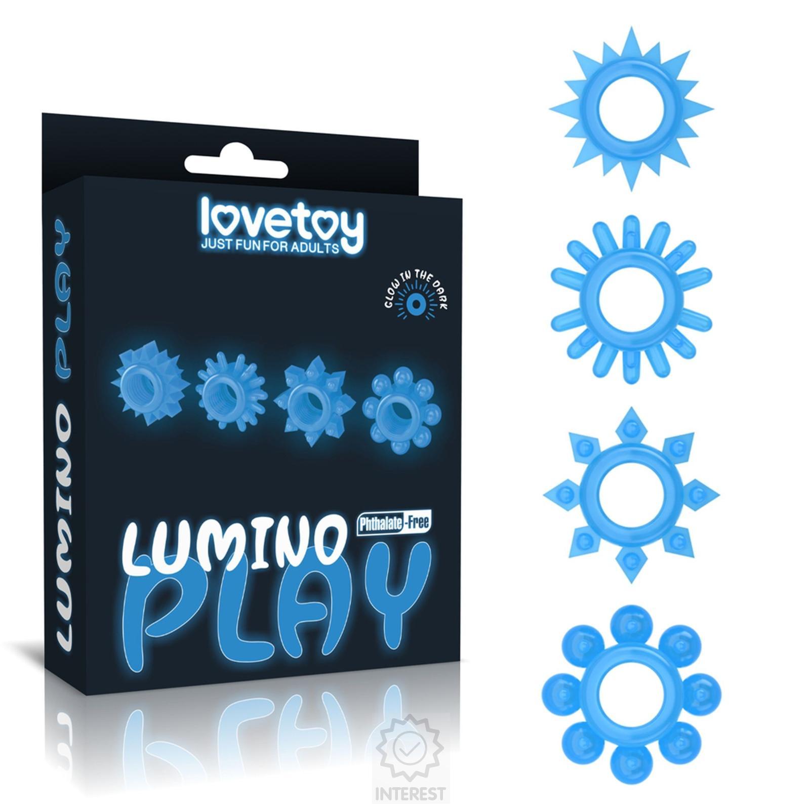 Lumino Play Set 4 kroužky na penis - SVÍTÍCÍ.