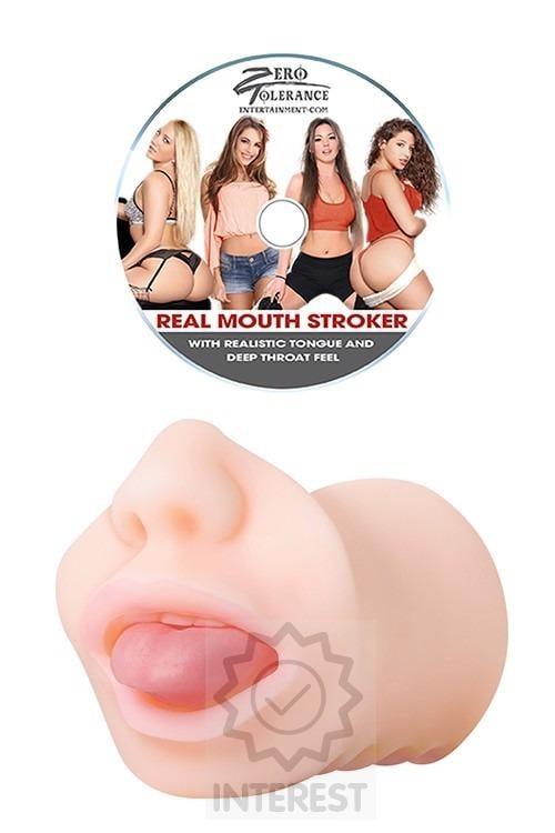Masturbátor imitující orální sex - realistický tahač úst + DVD.