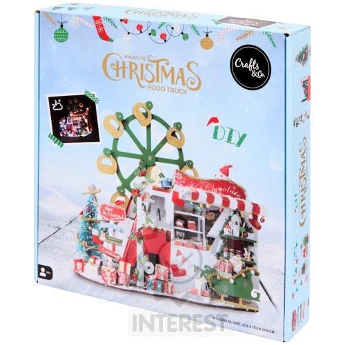 DIY 3D Stavebnice - Miniaturní vánoční Food Truck Christmas + LED.