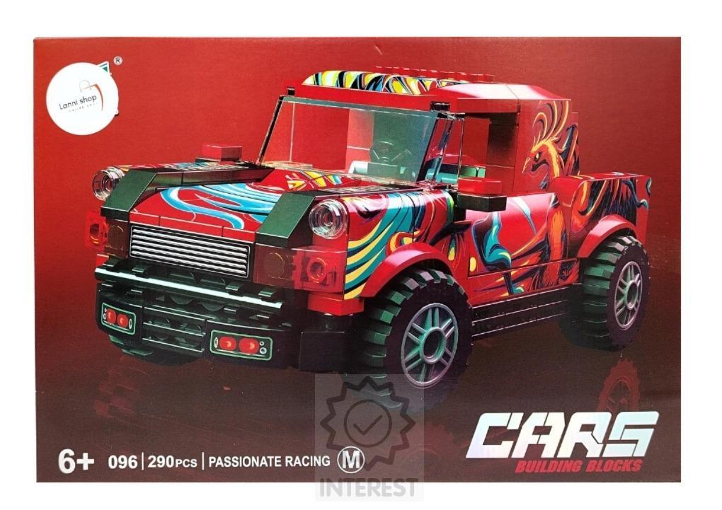 Stavebnice - Zuamna Závodní auto Jeep 290 dílků.