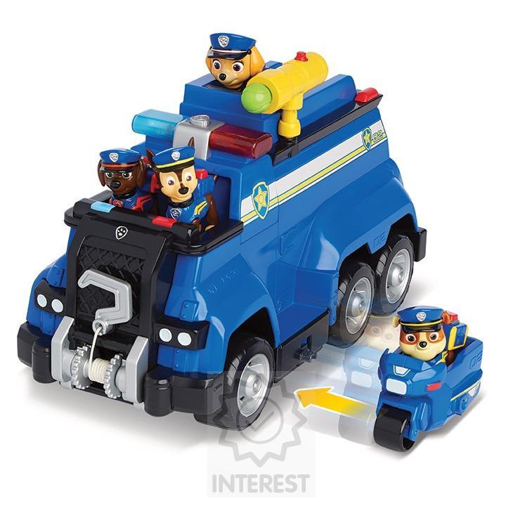 Spin Master Paw Patrol Velký Policejní vůz s efekty a motorkou..