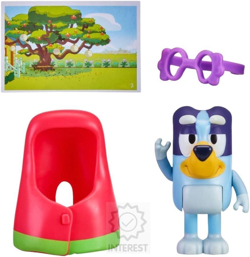 Figurka Bluey s kapucí a brýlemi