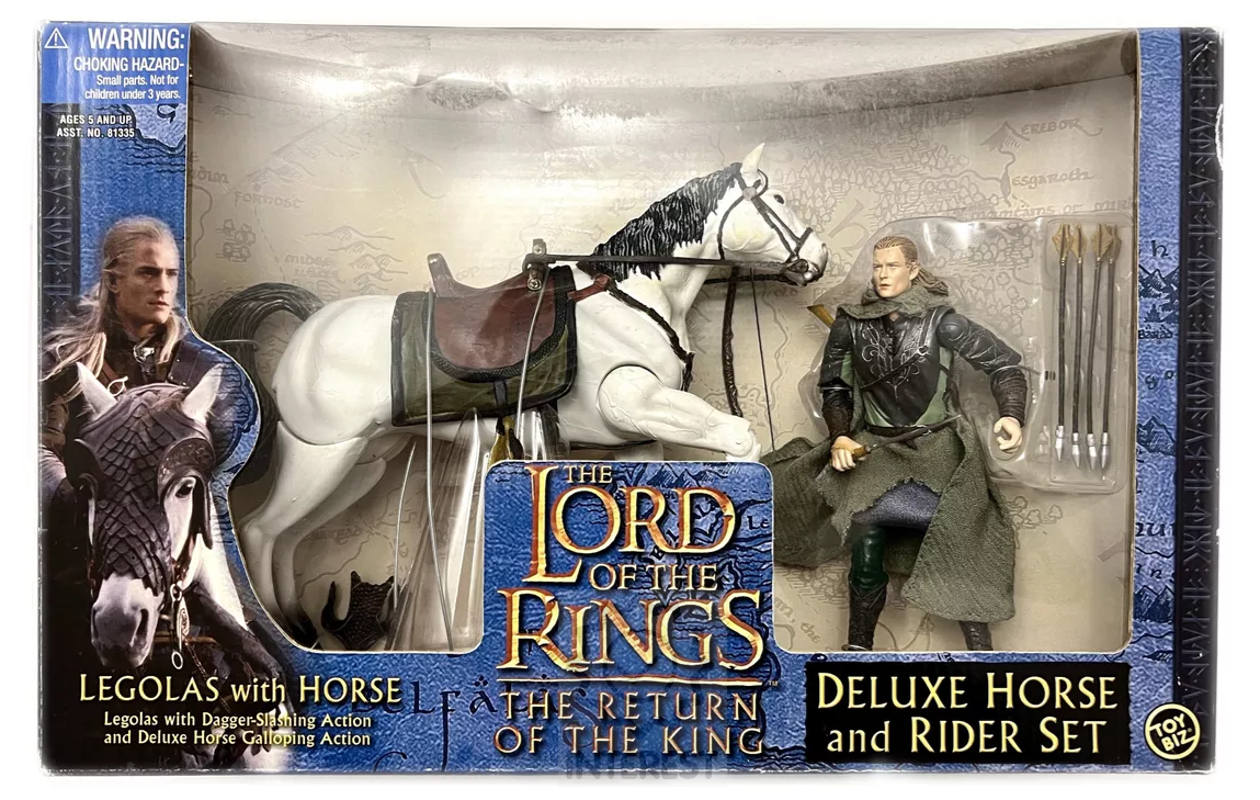 Figurka Pán prstenů Legolas s koněm s pohyby.