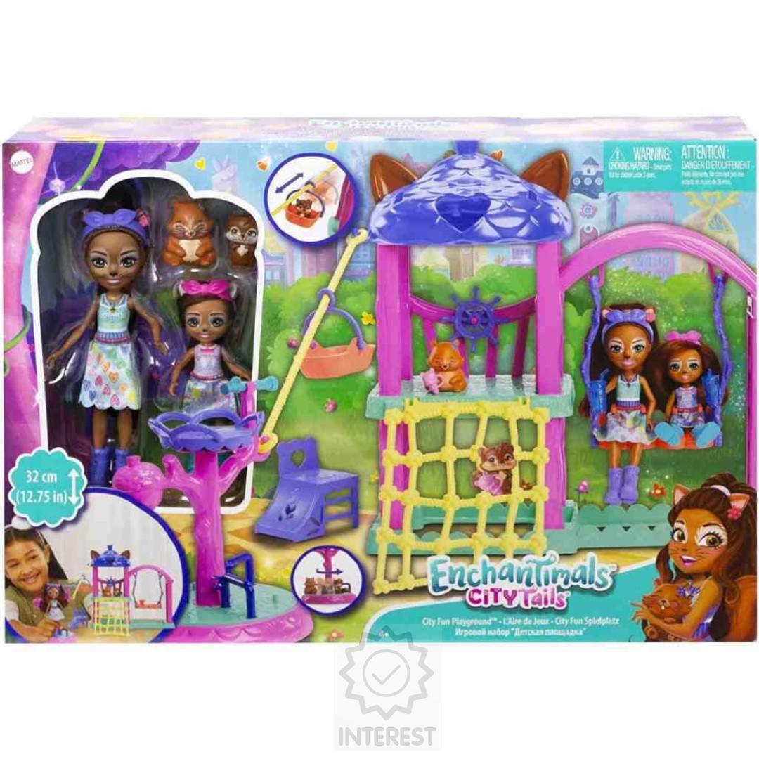 ENCHANTIMALS Dětské hřiště ve městě + figurky.
