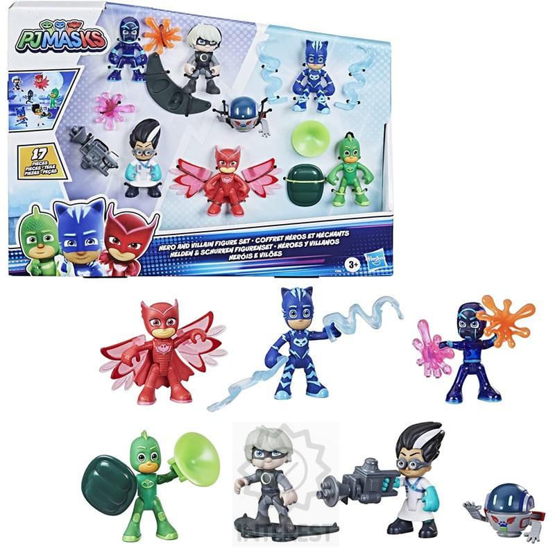 Velká sada figurek s příslušenstvím PJ Masks hrdinové a padouši.