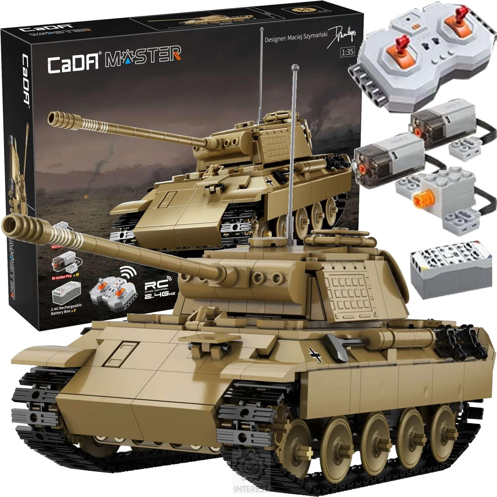 Stavebnice CADA Tank na dálkové ovládání Panther RC Tank 907 kusů.