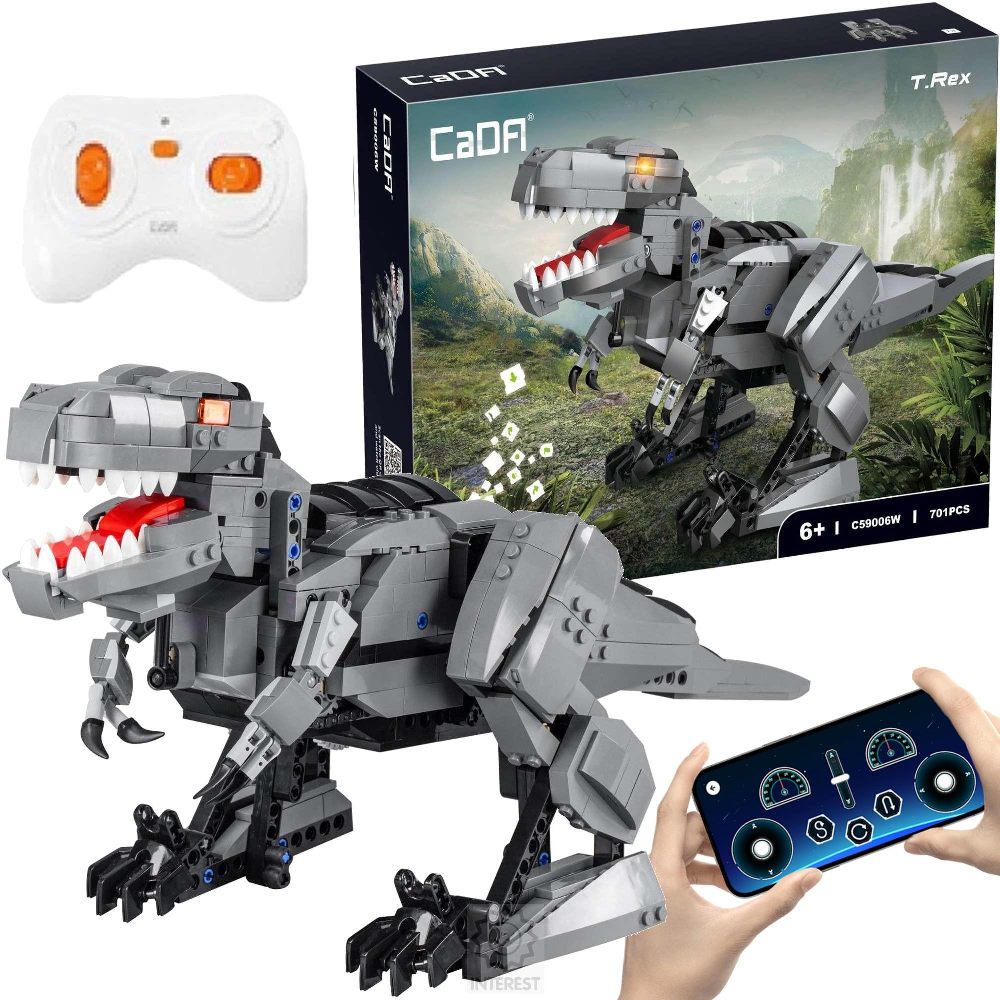 Stavebnice CADA Dinosaurus T-Rex ovládání ve dvou režimech 701 kusů.