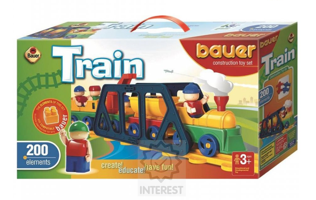 Stavebnice BAUER: Train Vláčky 200 dílů.