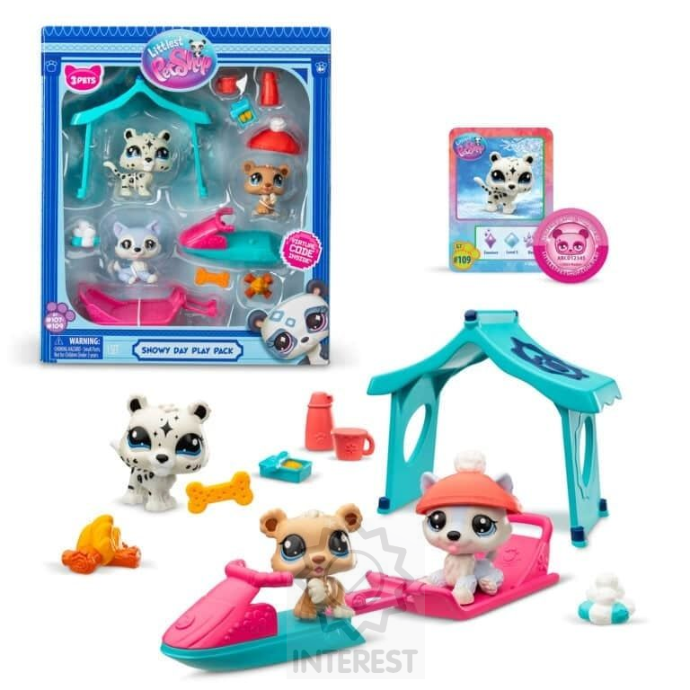 Littlest Pet Shop Snowy Day - Hrací set Zasněžený Den.