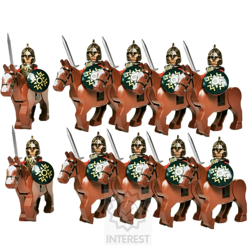 Sada 10 kusů figurek Gondor na koních z Pána prstenů.