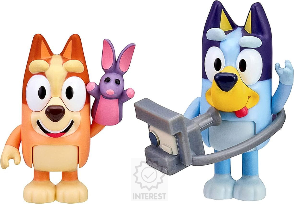 Moose Hrací sada fotografa a figurek Bluey a Bingo.
