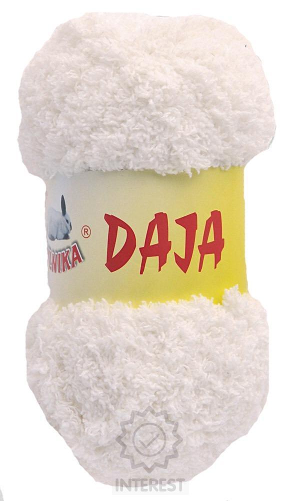 Příze Daja 3 bílá - Chundelatá třásňová efektní příze