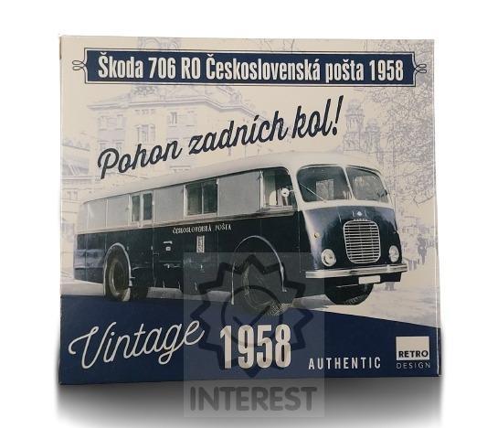 Skládačka 1:72 autobusu Škoda 706 RO Československé pošty 1958