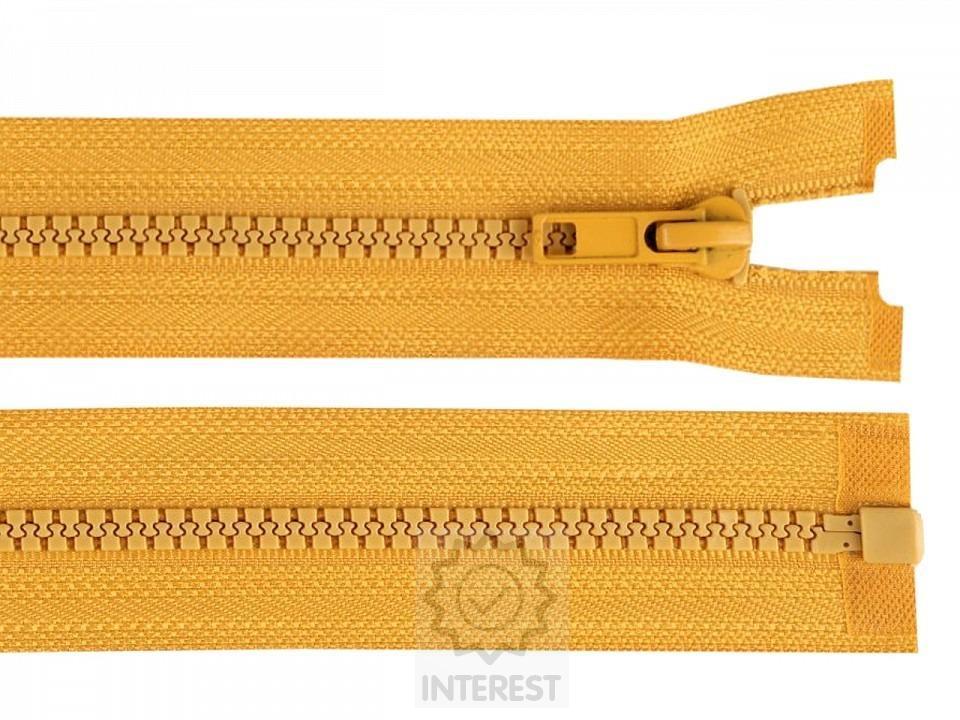 	Kostěný zip šíře 5 mm délka 45 cm bundový - hořčicová.