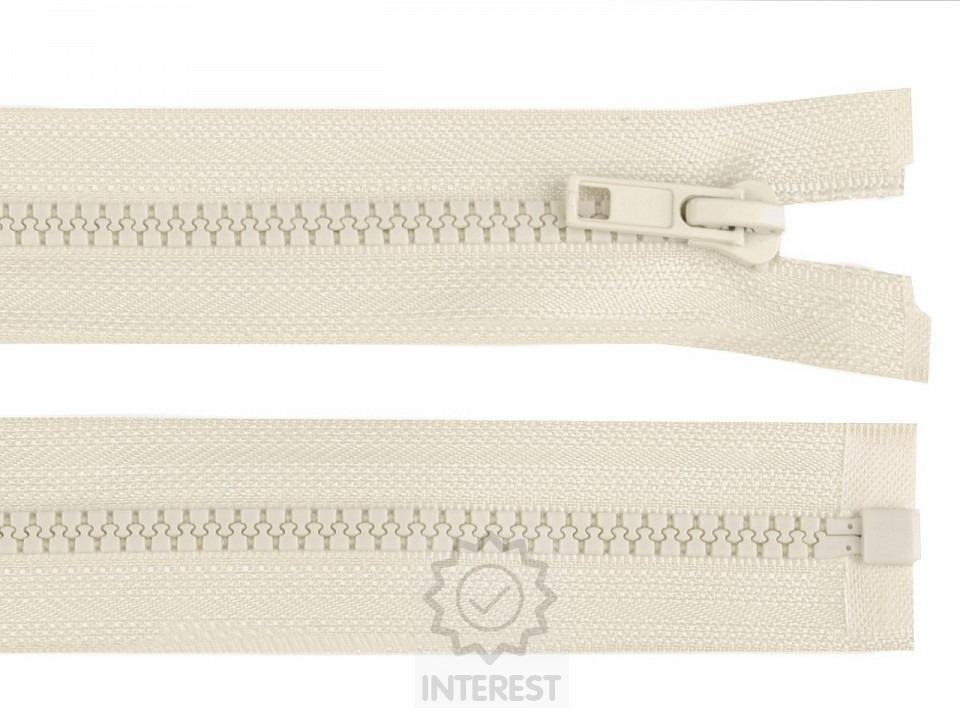Kostěný zip šíře 5 mm délka 65 cm bundový - béžová.