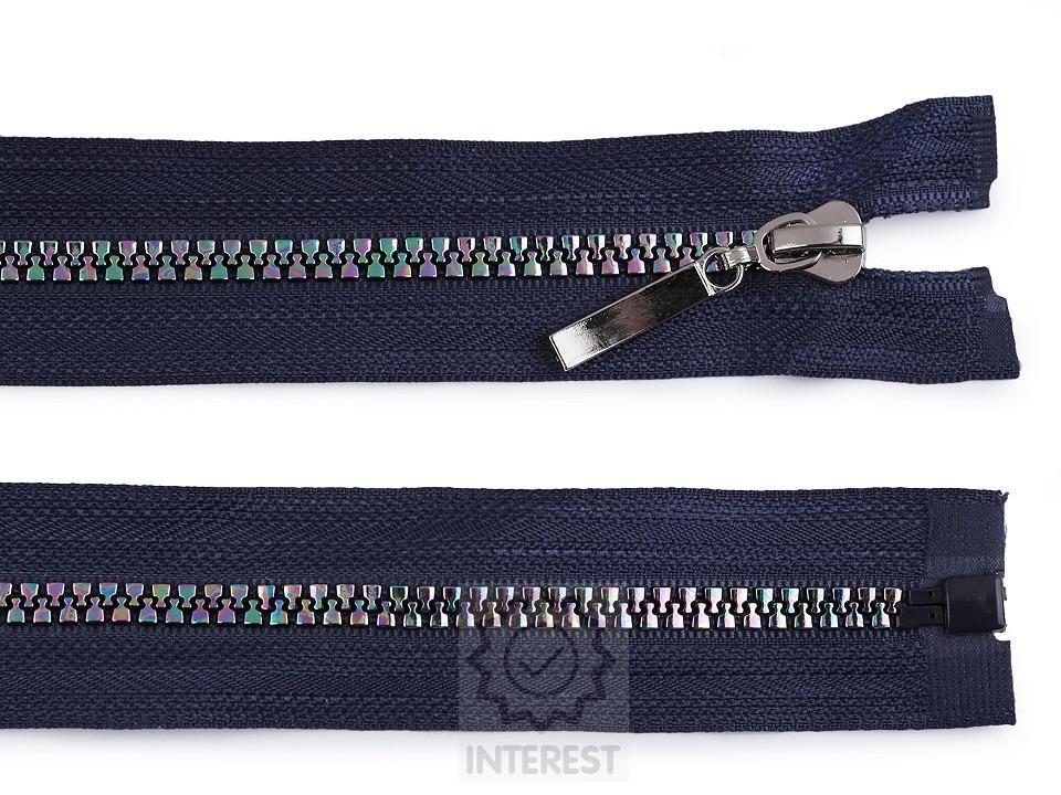 	Duhový kostěný zip šíře 5 mm délka 50 cm - modrá pařížská.